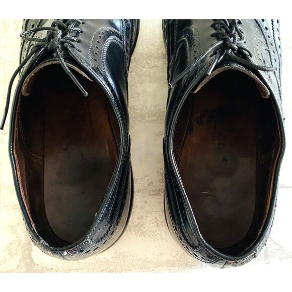 Allen Edmonds McAllister Black Wingtip Oxford Dress Shoes Leather Sz 9.5D main image 5